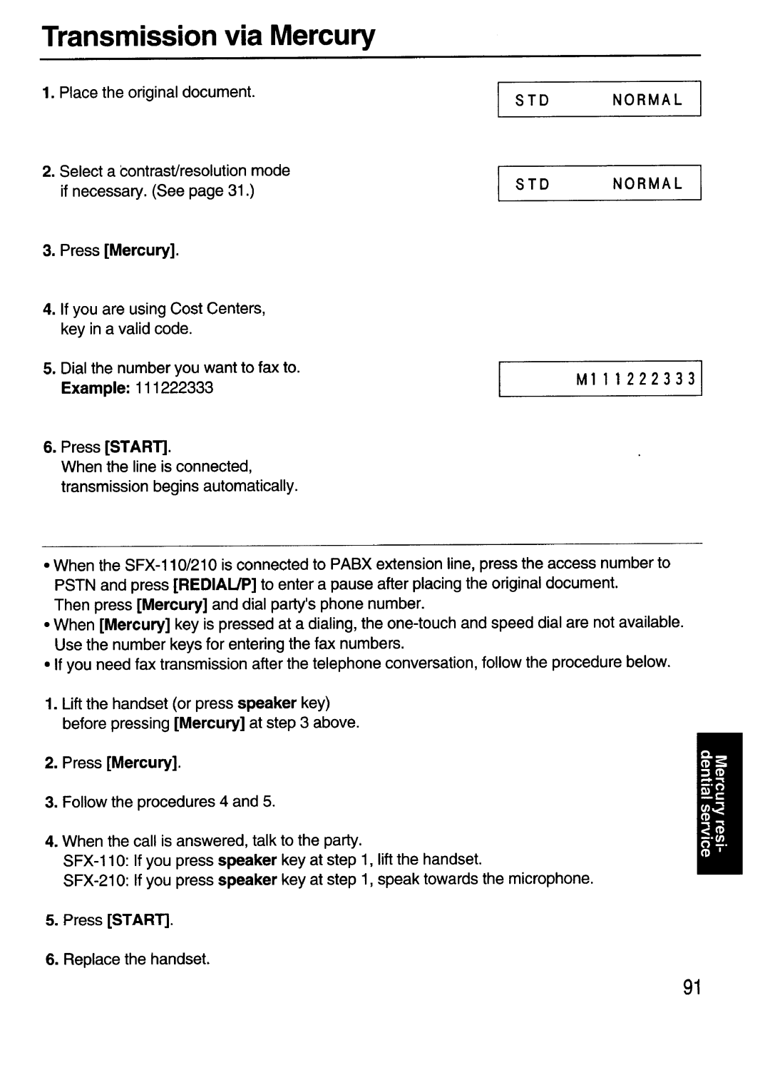 Sanyo SFX-210 manual 