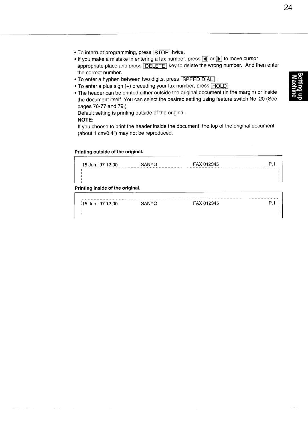 Sanyo SFX-P500 manual 