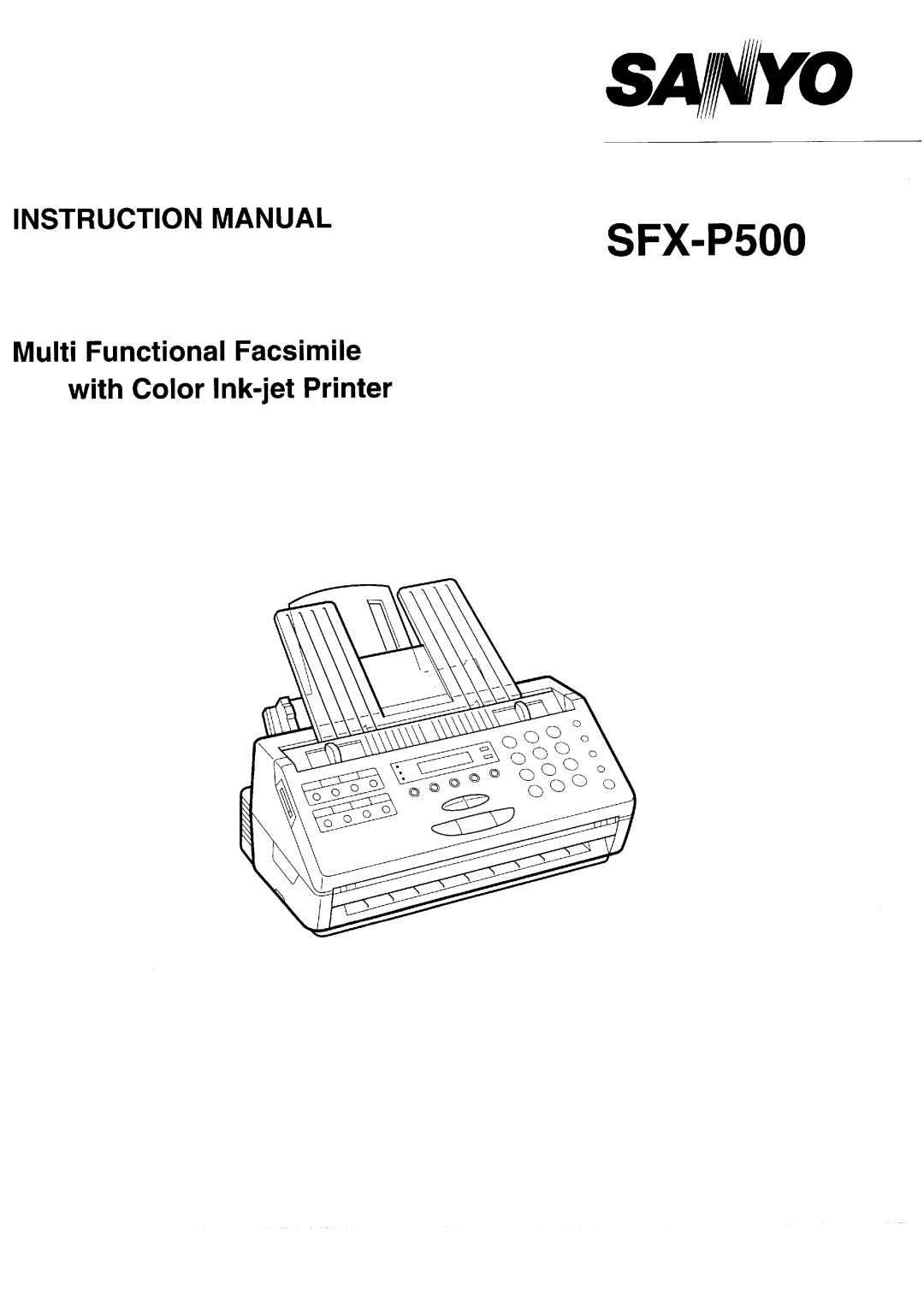 Sanyo SFX-P500 manual 