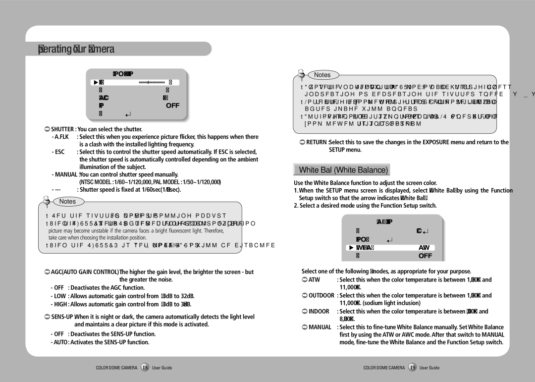 Sanyo SID-70 manual Brightness Shutter AGC, Sens-Up, Main Setup Lensdc 2.EXPOSURE White BAL ATW Ssdroff 