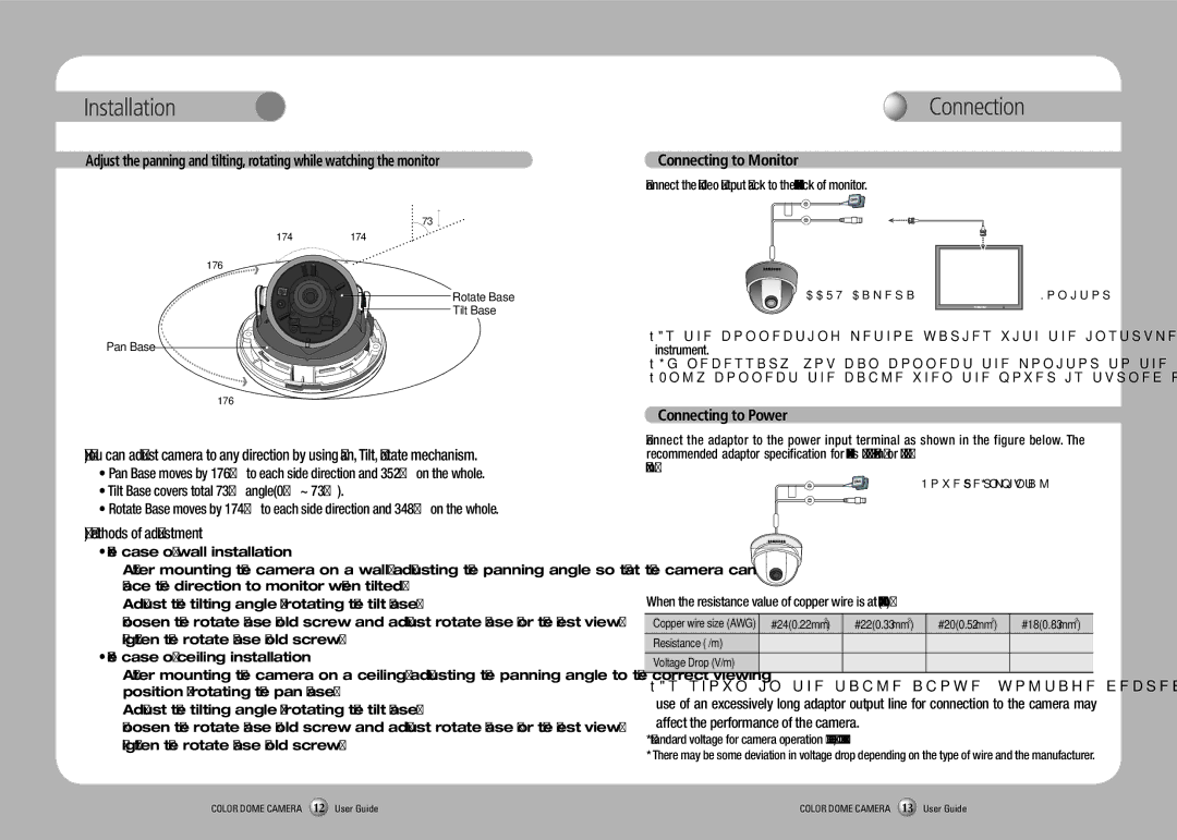 Sanyo SID-70 manual Connection, Affect the performance of the camera, Only connect the cable when the power is turned off 