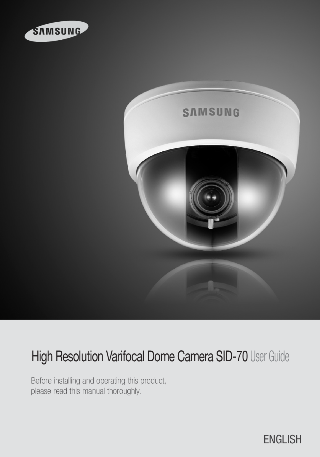 Sanyo manual English, High Resolution Varifocal Dome Camera SID-70 User Guide 