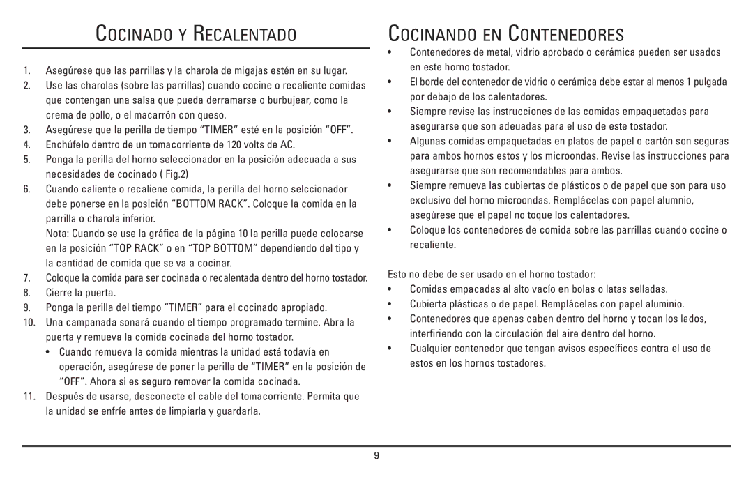 Sanyo SK-7S, SK-7W instruction manual Cocinado Y Recalentado, Cocinando EN Contenedores 