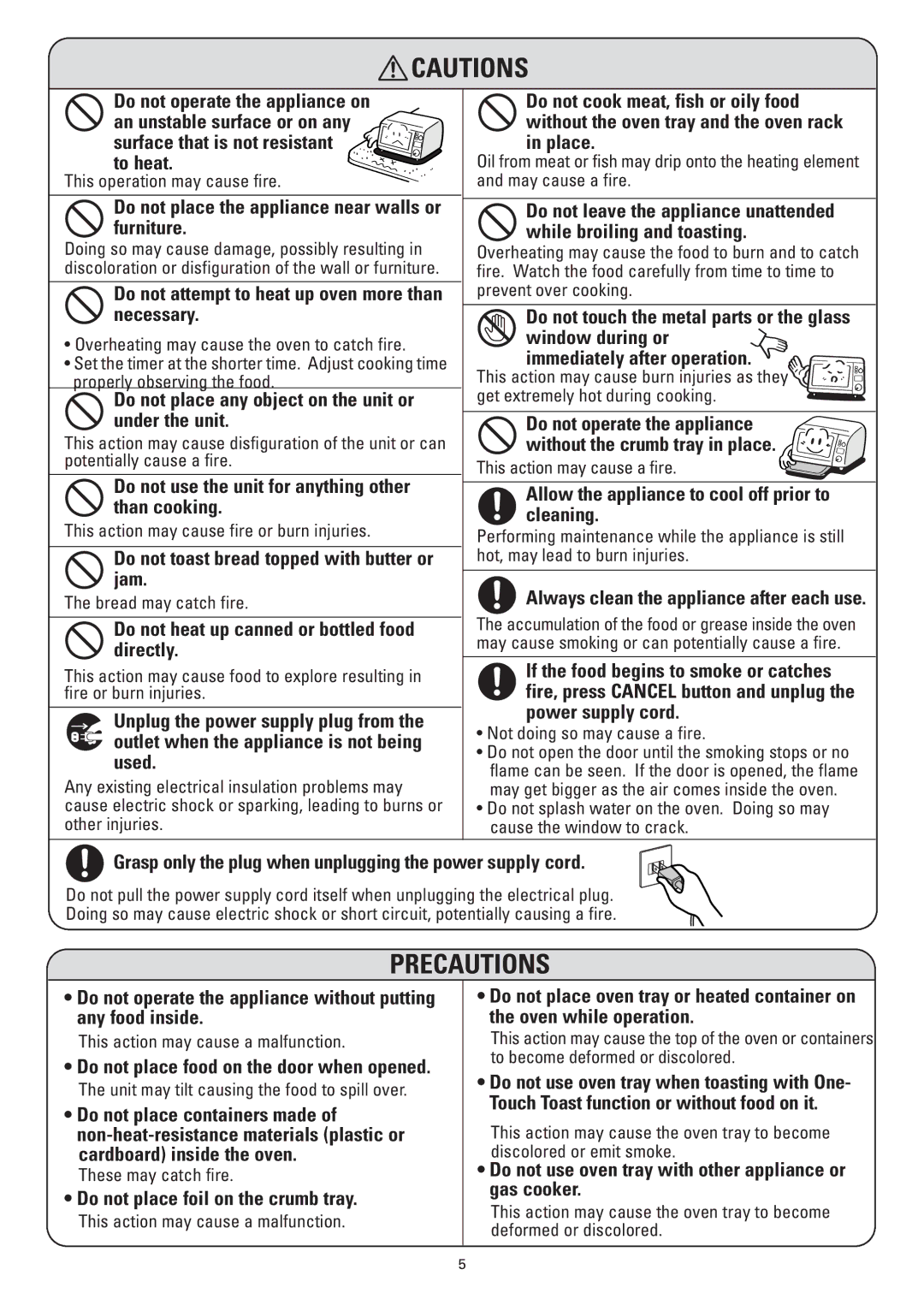 Sanyo SK-VF7S To heat, Do not place the appliance near walls or furniture, Do not toast bread topped with butter or jam 