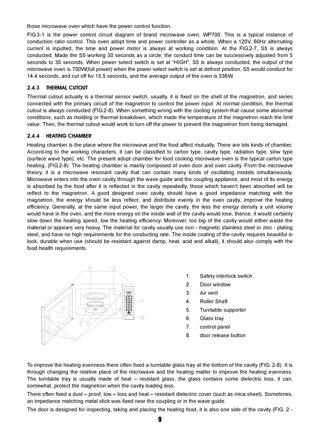 Sanyo SM-GA0005 service manual Thermal Cutout, Heating Chamber 