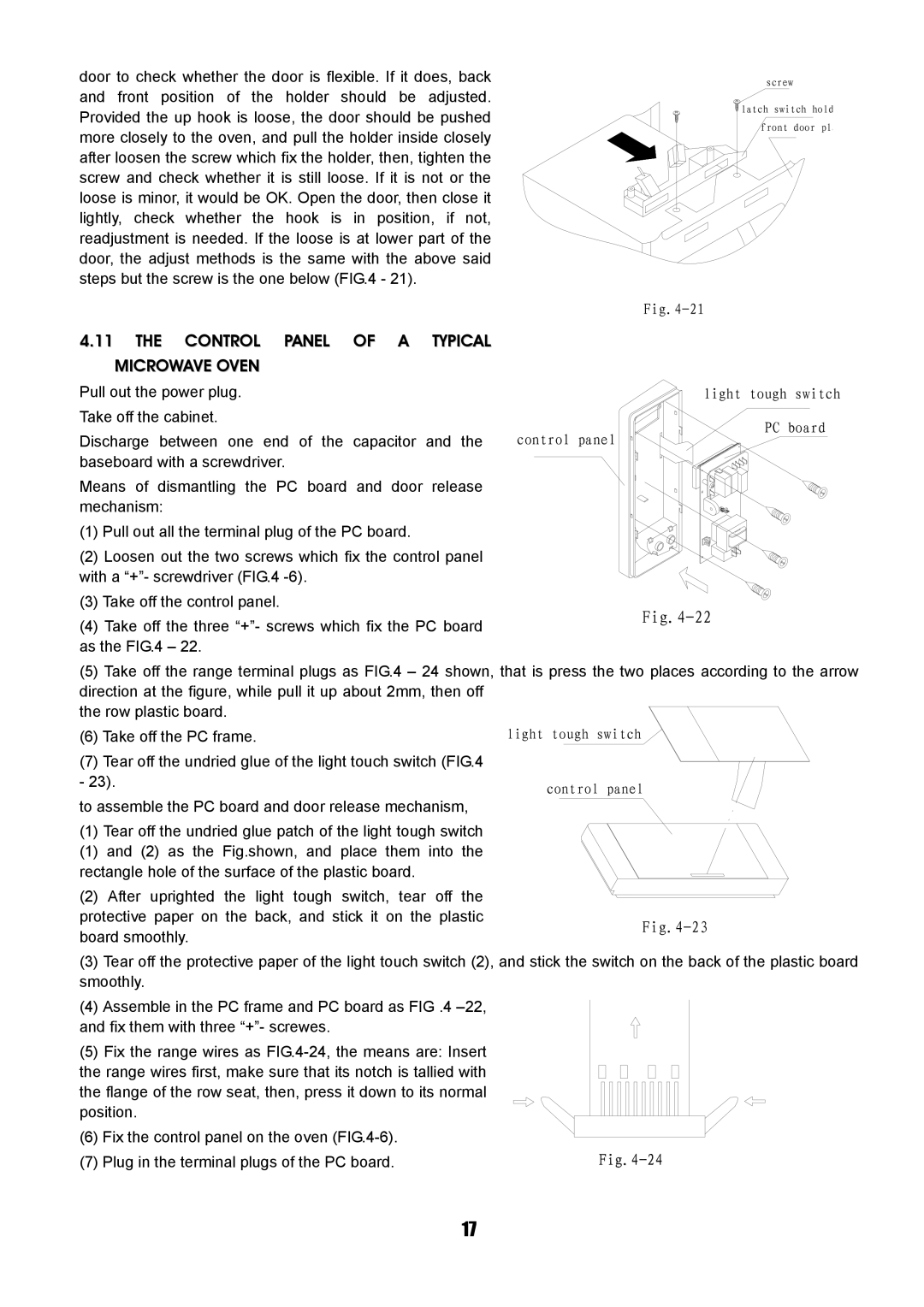 Sanyo SM-GA0005 service manual Control Panel of a Typical Microwave Oven, Control panel 