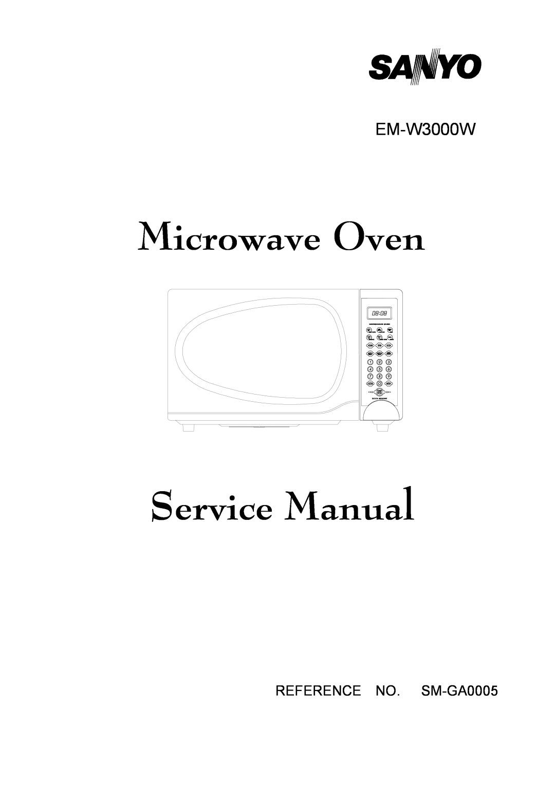 Sanyo service manual REFERENCE NO. SM-GA0005, EM-W3000W 