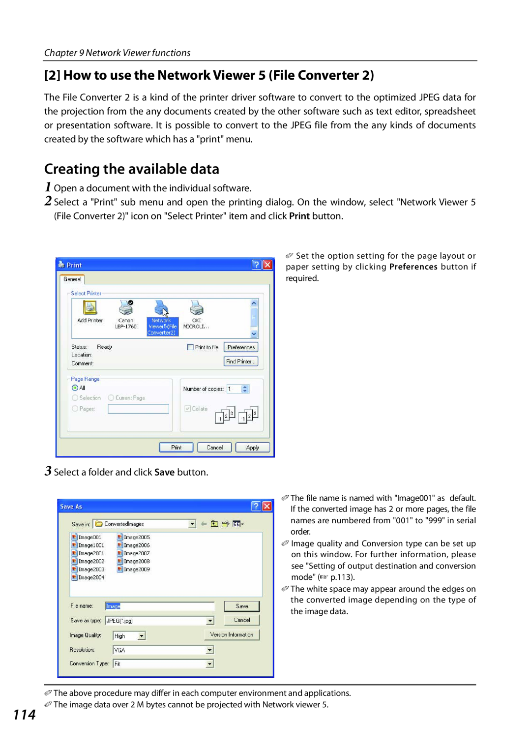 Sanyo SO-WIN-KF3AC How to use the Network Viewer 5 File Converter, Creating the available data, Network Viewer functions 