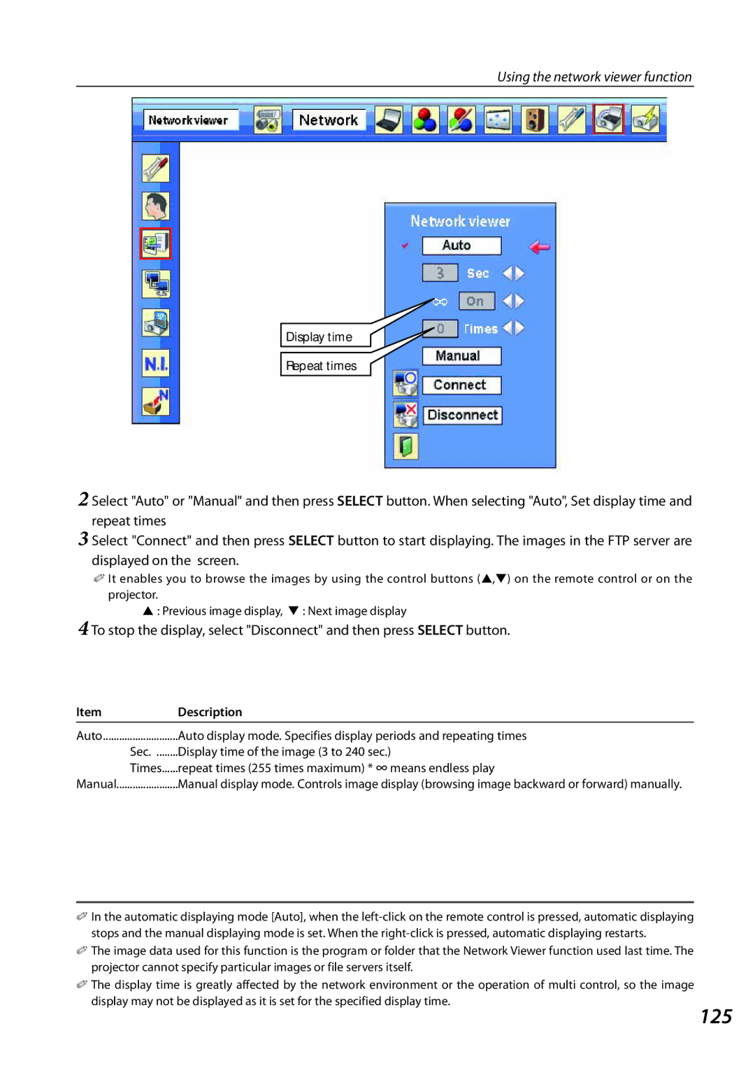 Sanyo QXXAVC922---P, SO-WIN-KF3AC owner manual 125, Display time Repeat times 