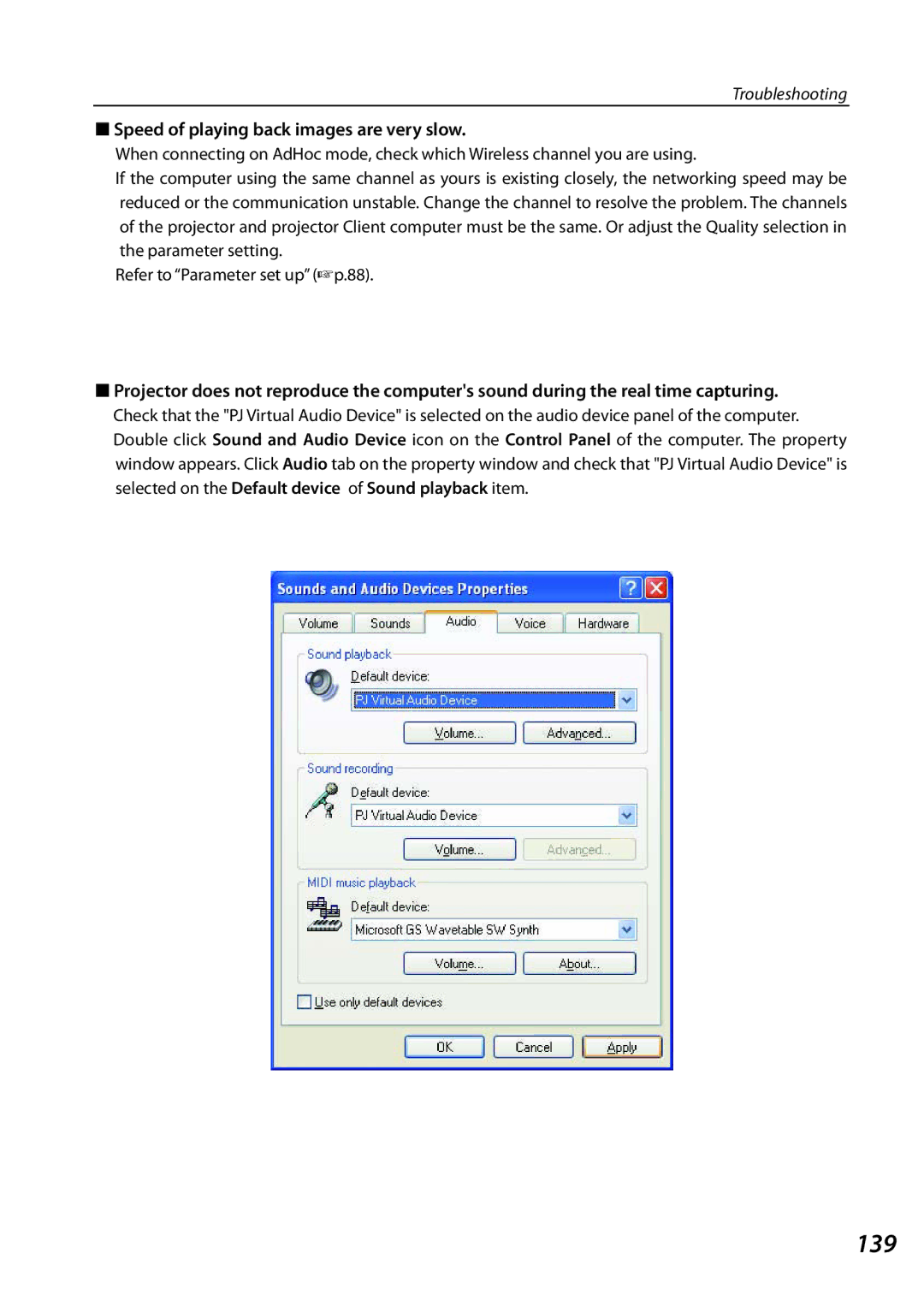 Sanyo QXXAVC922---P, SO-WIN-KF3AC owner manual 139, Speed of playing back images are very slow 