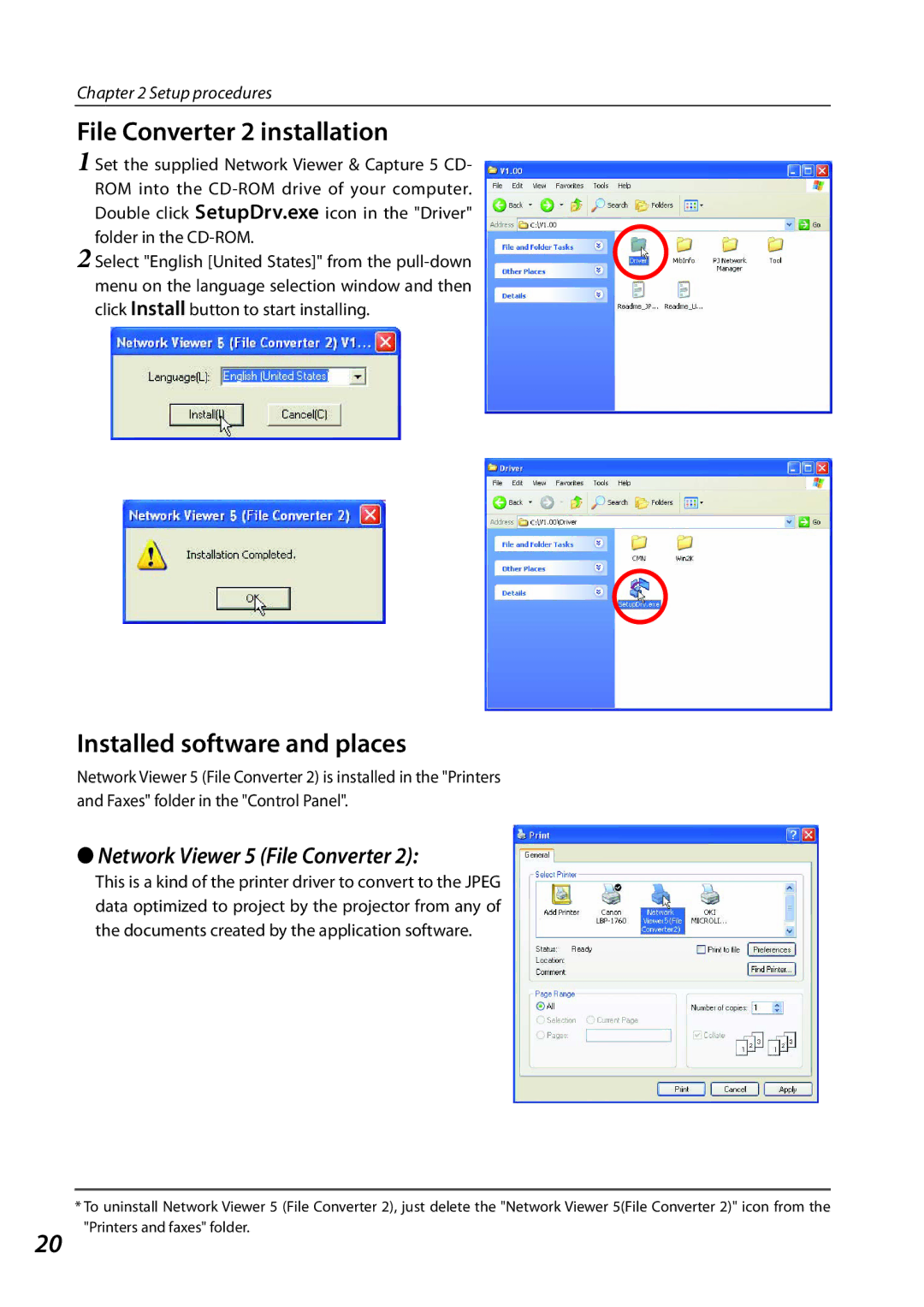 Sanyo SO-WIN-KF3AC, QXXAVC922---P owner manual File Converter 2 installation, Installed software and places 