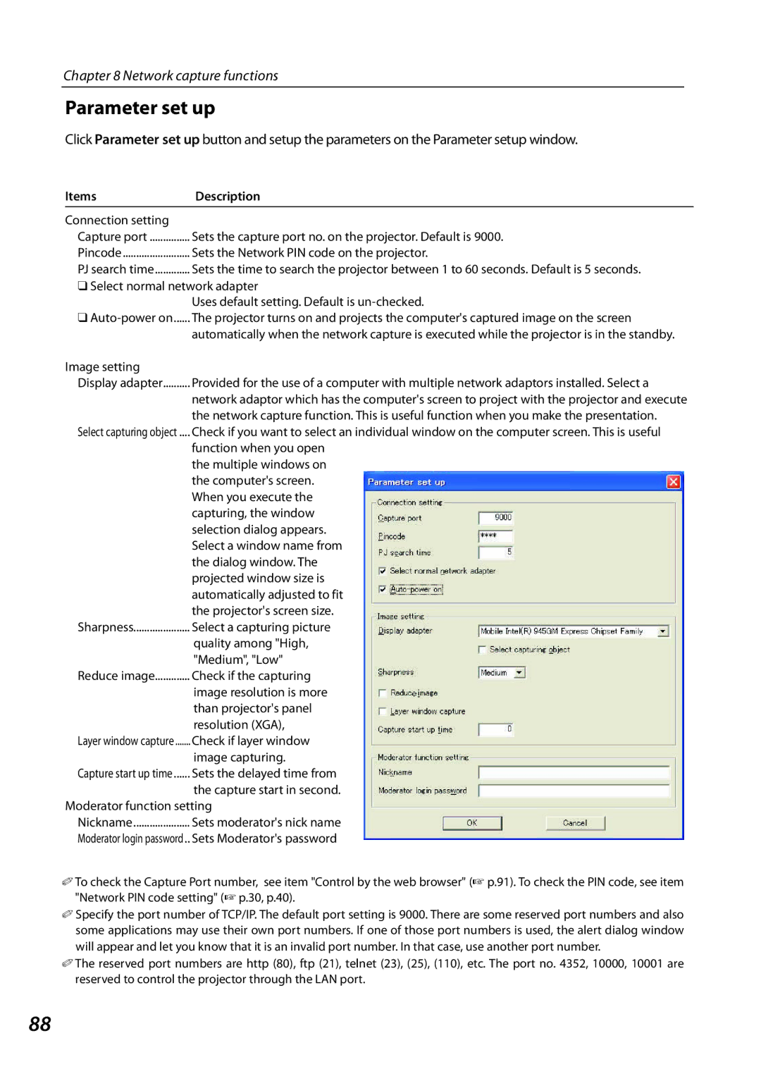 Sanyo SO-WIN-KF3AC, QXXAVC922---P owner manual Parameter set up 