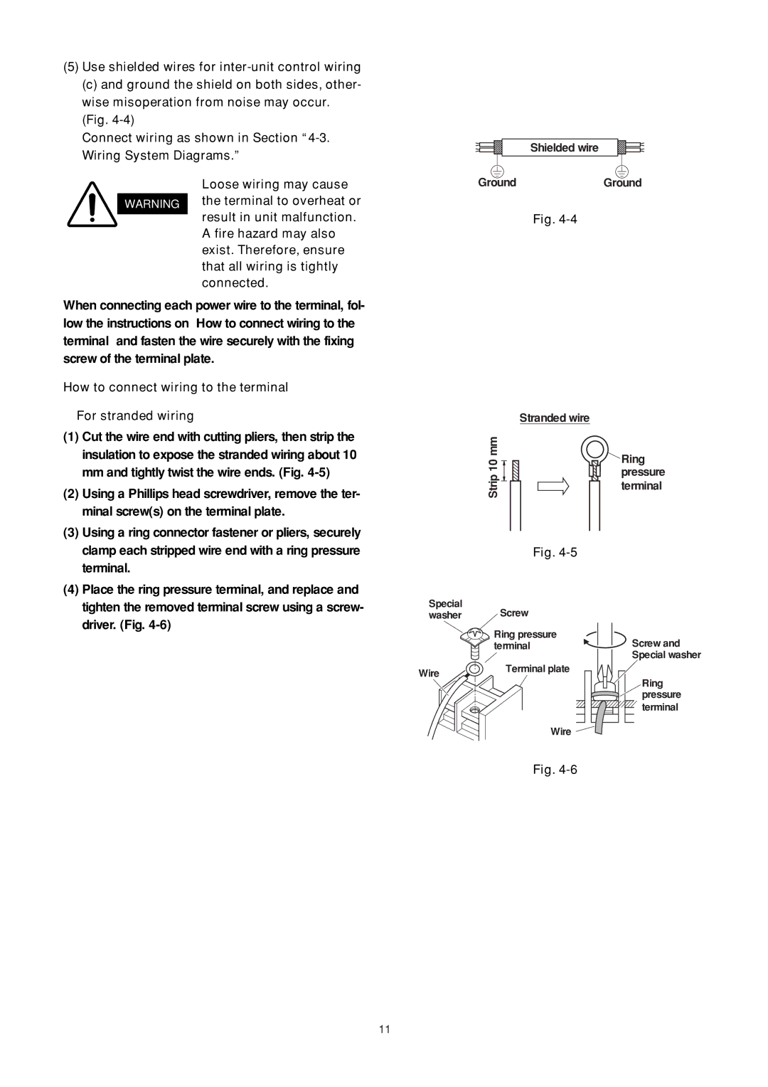 Sanyo SPW-FTR124EH56 operation manual How to connect wiring to the terminal For stranded wiring, Driver. Fig 