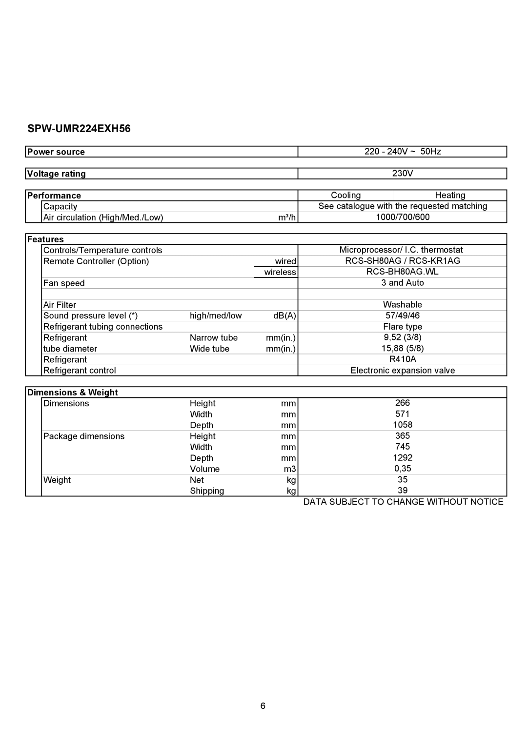 Sanyo SPW-UMR184EXH56, SPW-UMR94EXH56, SPW-UMR124EXH56, SPW-UMR164EXH56, SPW-UMR74EXH56 service manual SPW-UMR224EXH56 