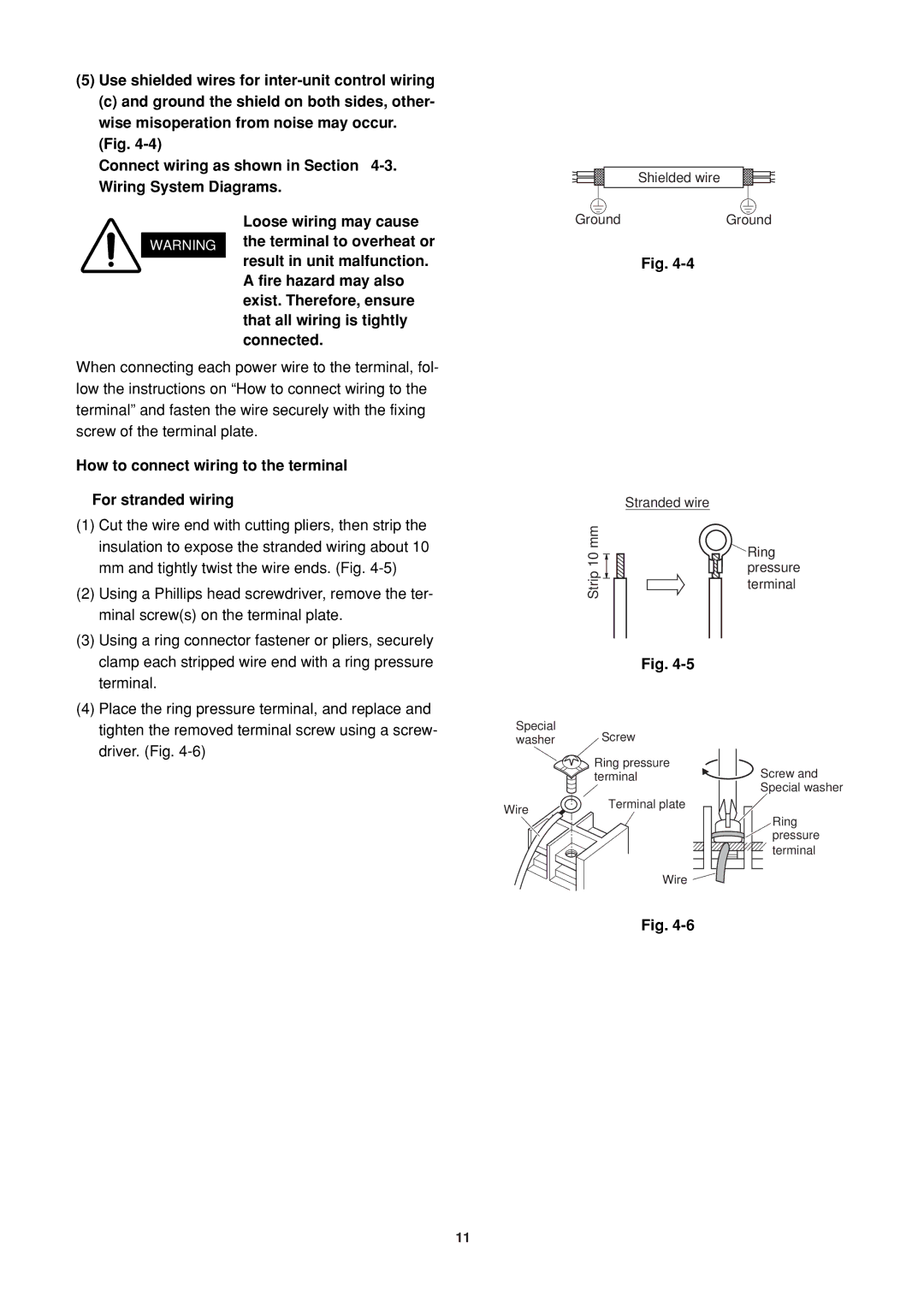 Sanyo SPW-UMR74EXH56, SPW-UMR94EXH56, SPW-UMR124EXH56, R410A How to connect wiring to the terminal For stranded wiring 