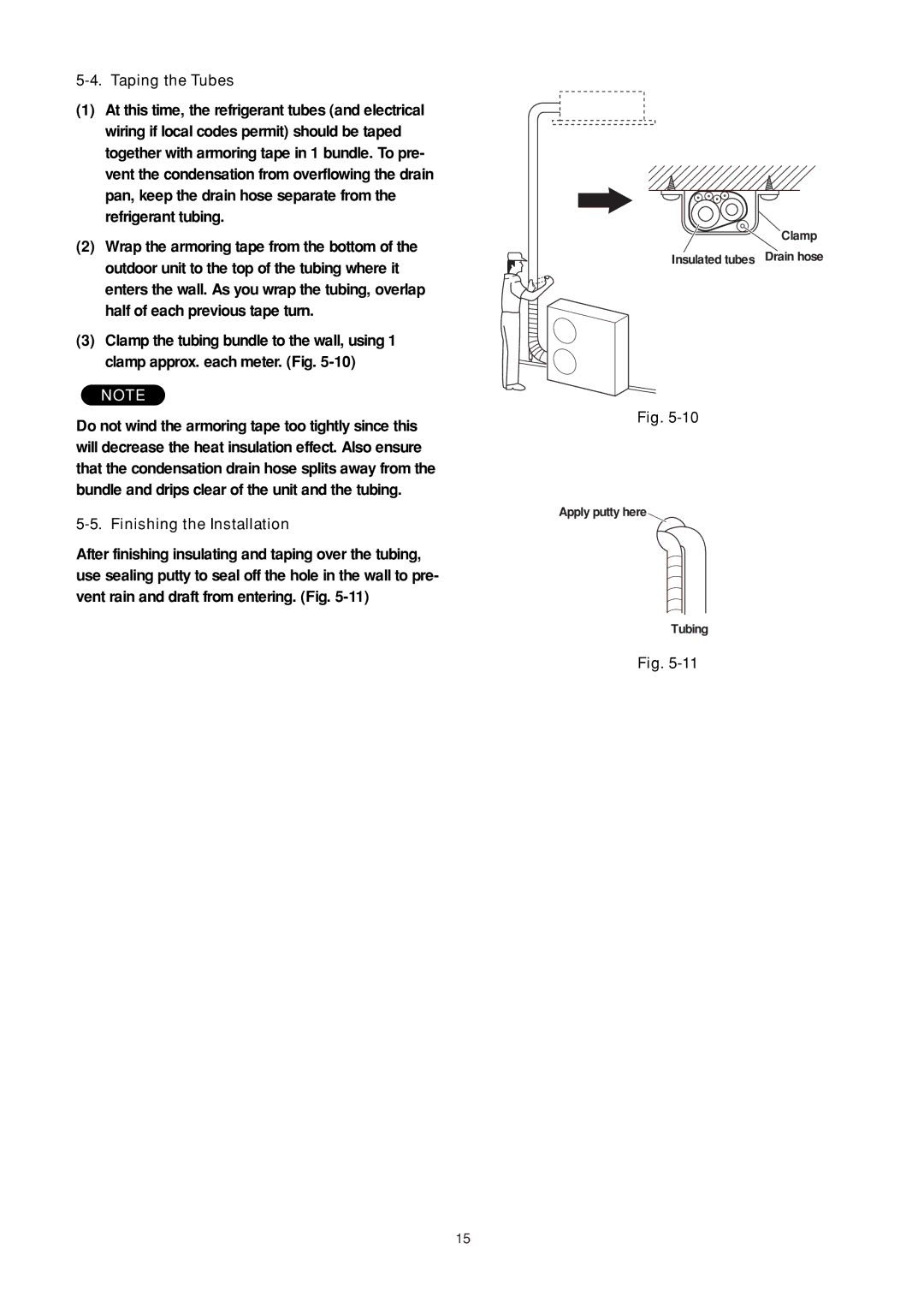 Sanyo SPW-UMR124EXH56, SPW-UMR94EXH56, SPW-UMR164EXH56, SPW-UMR224EXH56, R410A Taping the Tubes, Finishing the Installation 