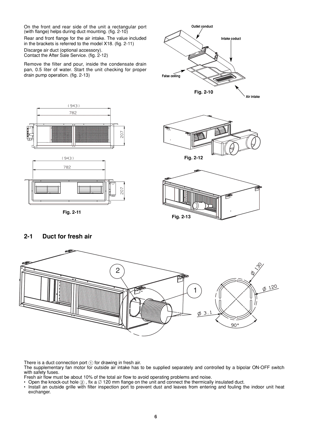 Sanyo PW-UMR184EXH56, SPW-UMR94EXH56, SPW-UMR124EXH56, SPW-UMR164EXH56, SPW-UMR224EXH56, SPW-UMR74EXH56 Duct for fresh air 