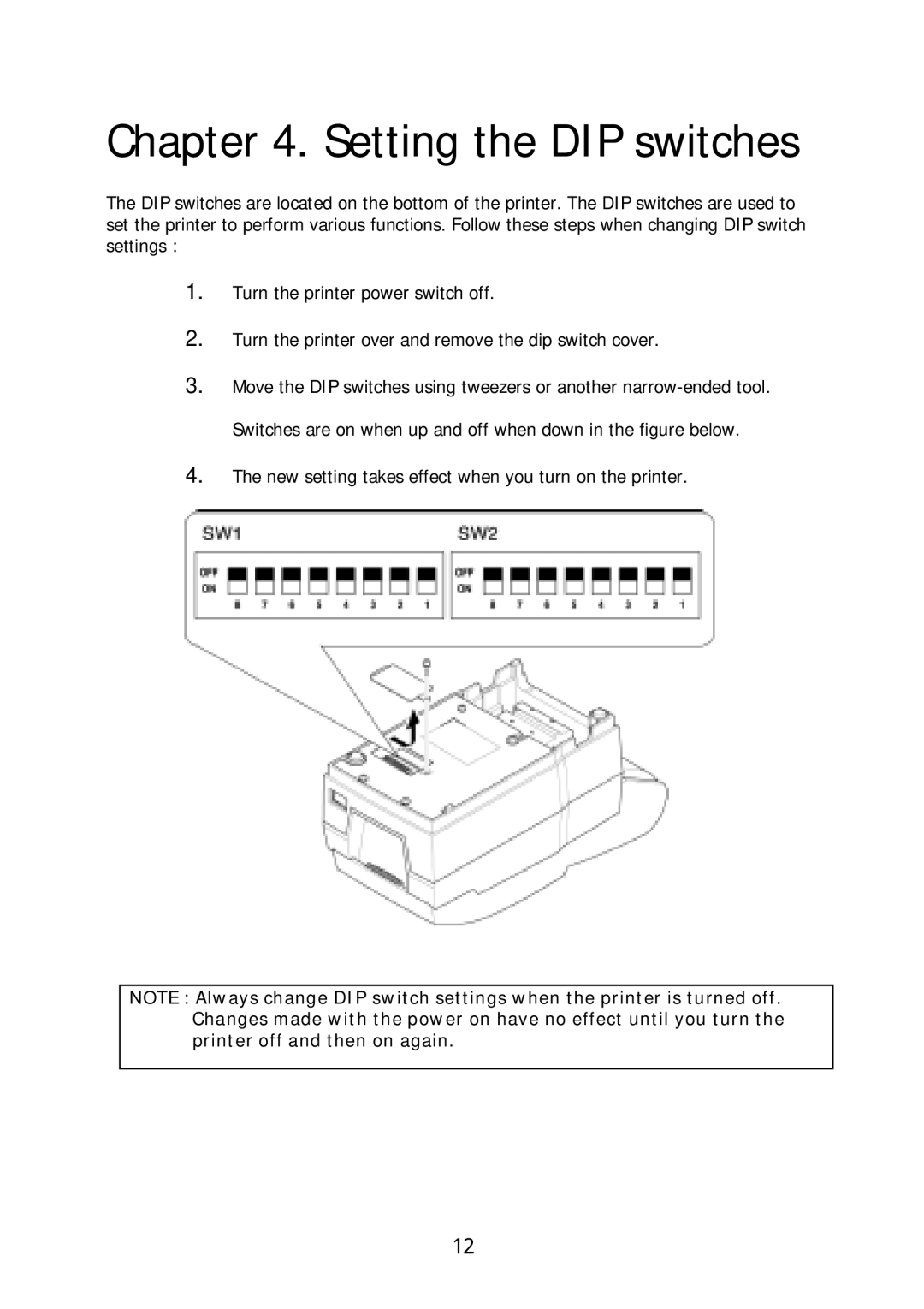 Sanyo SRP-270 specifications Setting the DIP switches 