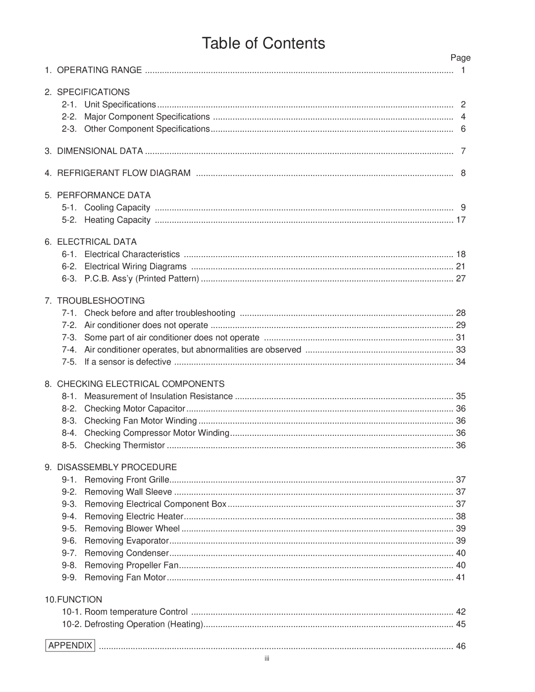 Sanyo STB1220C1, STB0823H1, STB0810C1, STB1020C1, STB1010C1, STB1023C1, STB1123C1, STB0811C1 service manual Table of Contents 