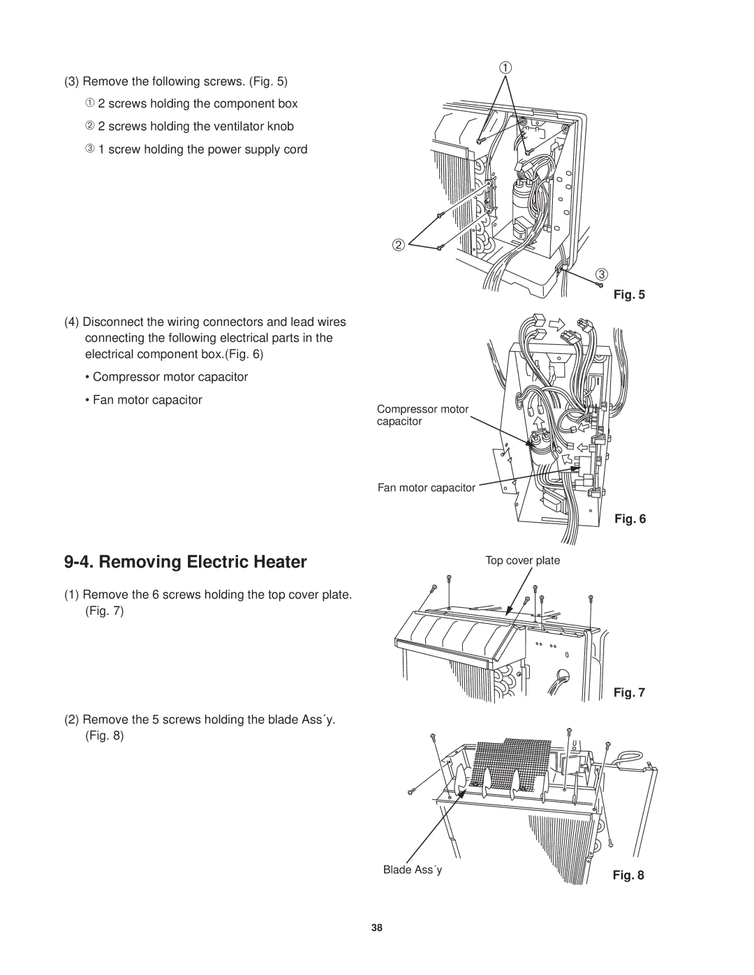 Sanyo STB1020C1, STB0823H1, STB0810C1, STB1010C1, STB1220C1, STB1023C1, STB1123C1, STB0811C1 Removing Electric Heater 