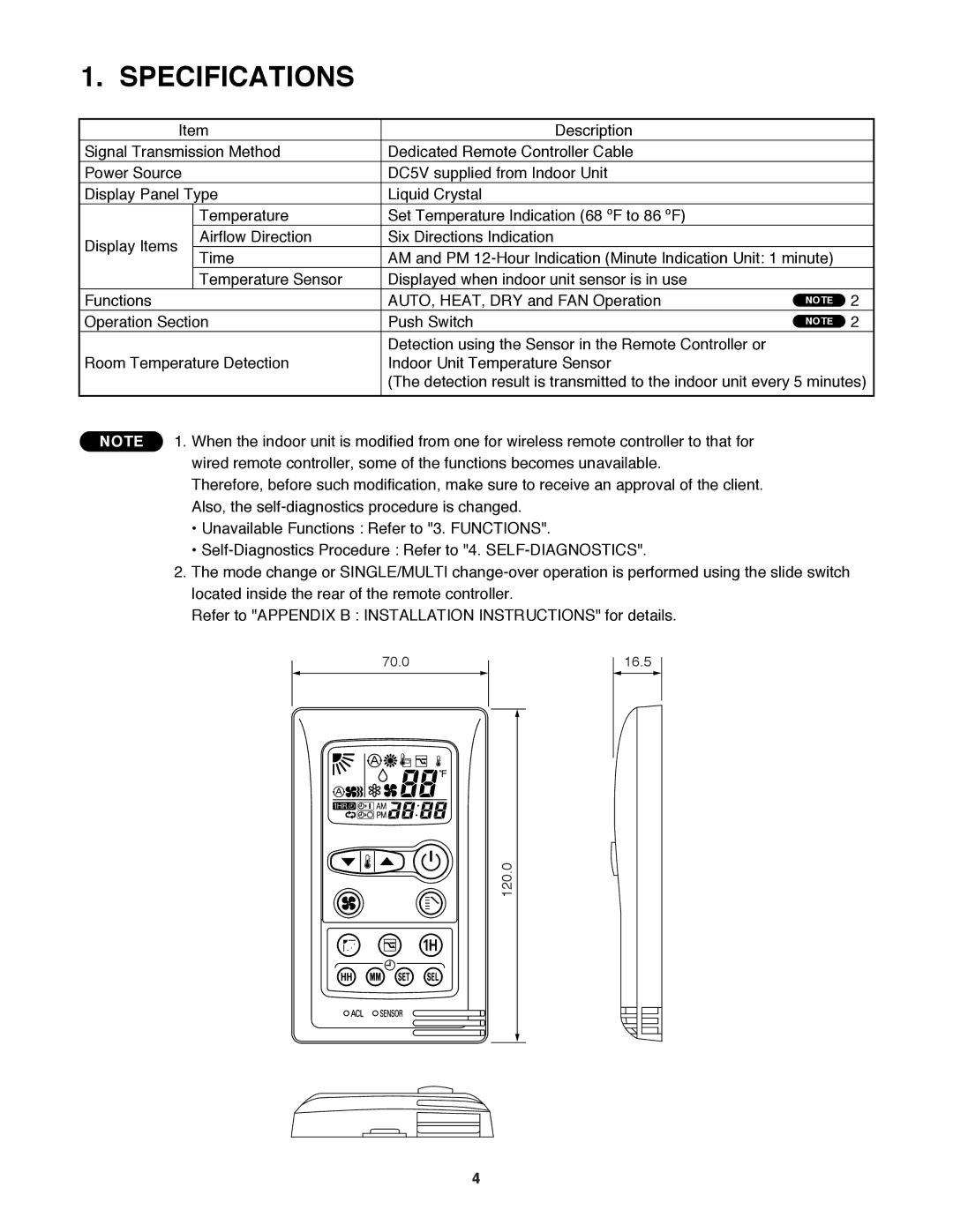 Sanyo STK-RCS-7TWSUA service manual Specifications 