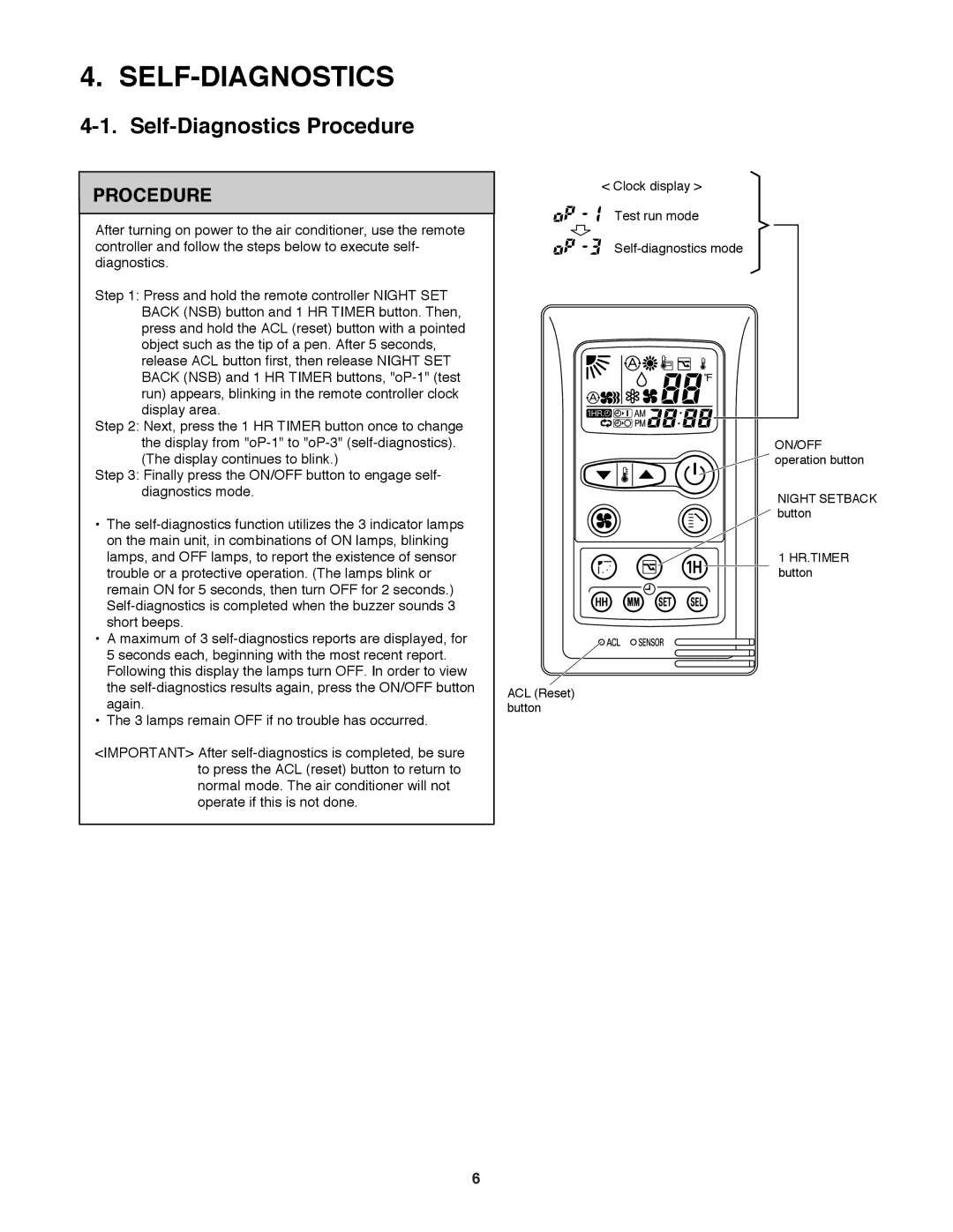 Sanyo STK-RCS-7TWSUA service manual Self-Diagnostics 