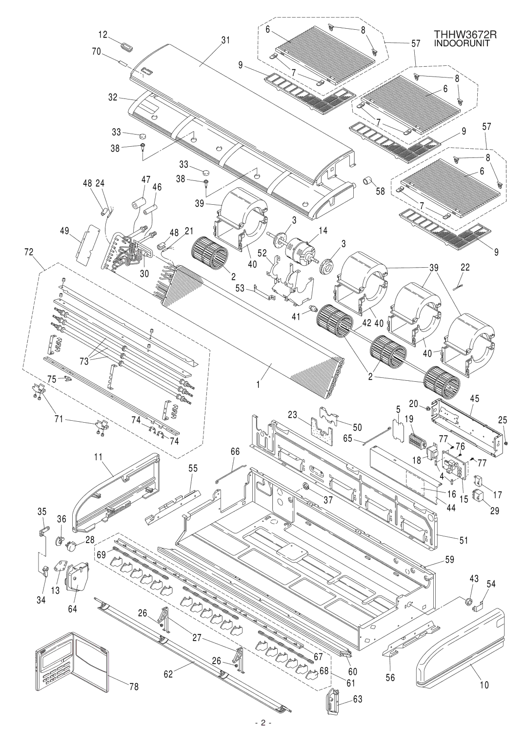 Sanyo THHW3672R manual Indoorunit 