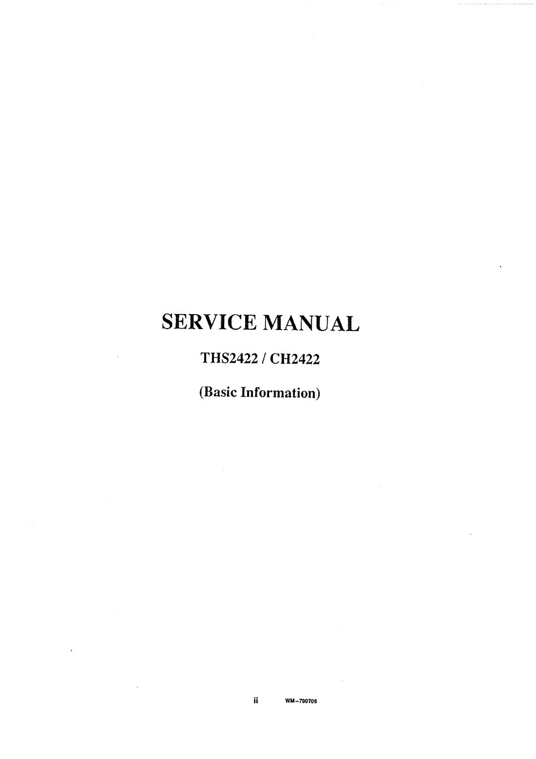 Sanyo THS2422, CH2422 manual 