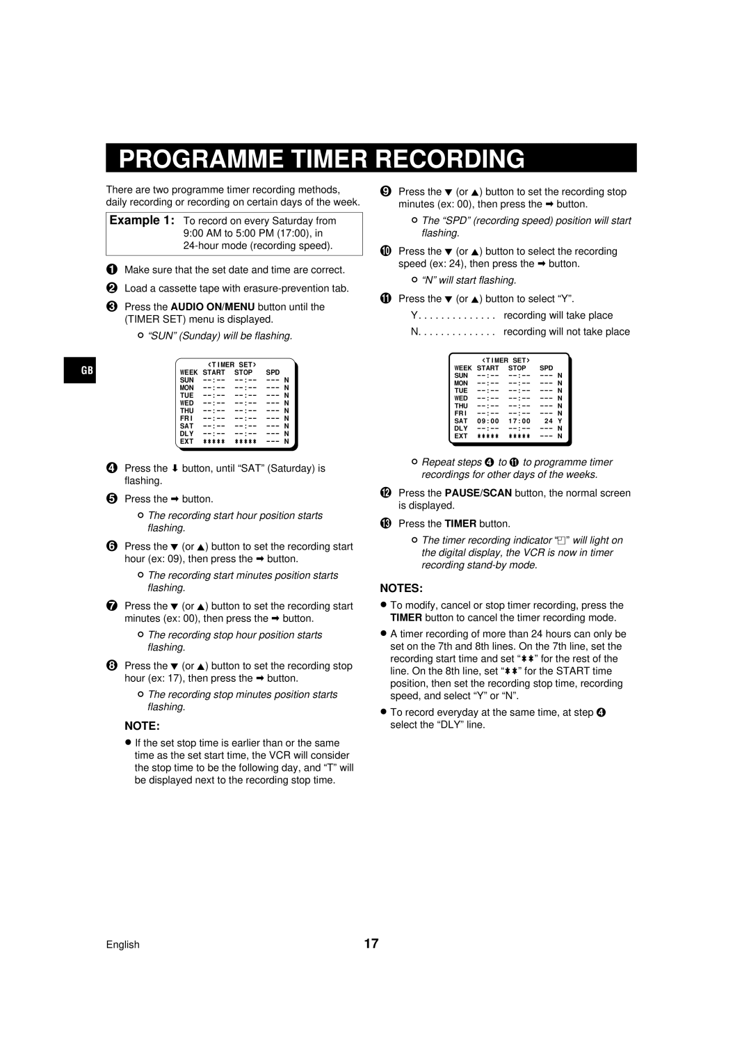 Sanyo TLS-224P instruction manual Programme Timer Recording 