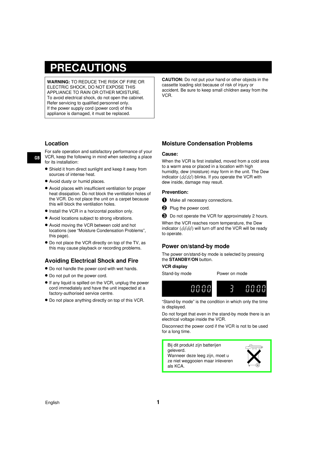 Sanyo TLS-224P instruction manual Precautions, Location, Avoiding Electrical Shock and Fire, Moisture Condensation Problems 