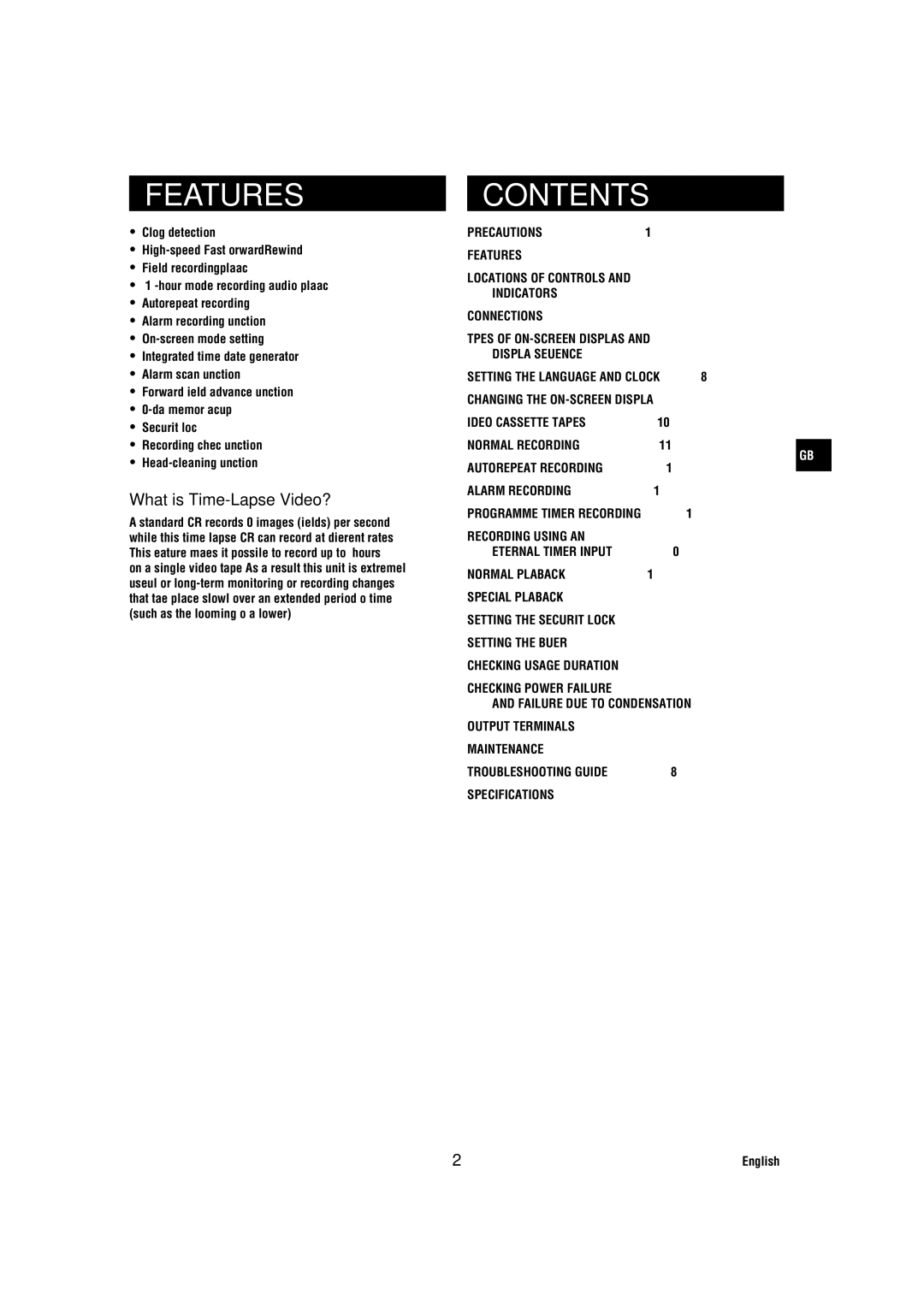 Sanyo TLS-224P instruction manual Features, Contents 