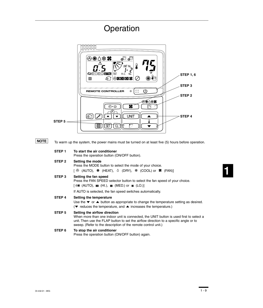 Sanyo RCS-SH80UA, TM-SH80UG, SHA-KC64UG, RCS-SH80UG instruction manual Operation, Step 