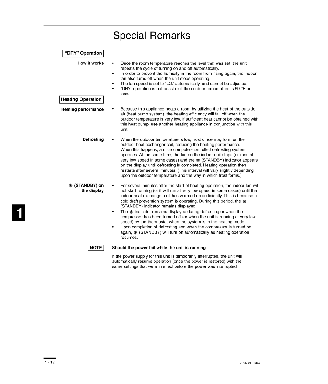 Sanyo RCS-SH80UG, TM-SH80UG, SHA-KC64UG, RCS-SH80UA Special Remarks, How it works, Heating performance Defrosting 