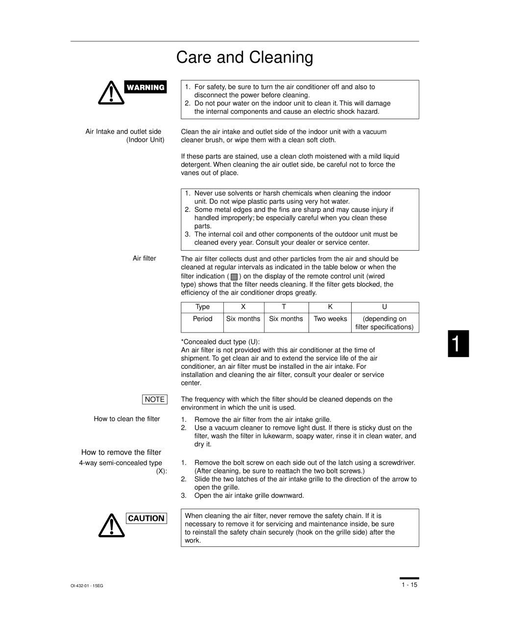 Sanyo SHA-KC64UG, TM-SH80UG, RCS-SH80UG, RCS-SH80UA instruction manual Care and Cleaning, Air filter How to clean the filter 