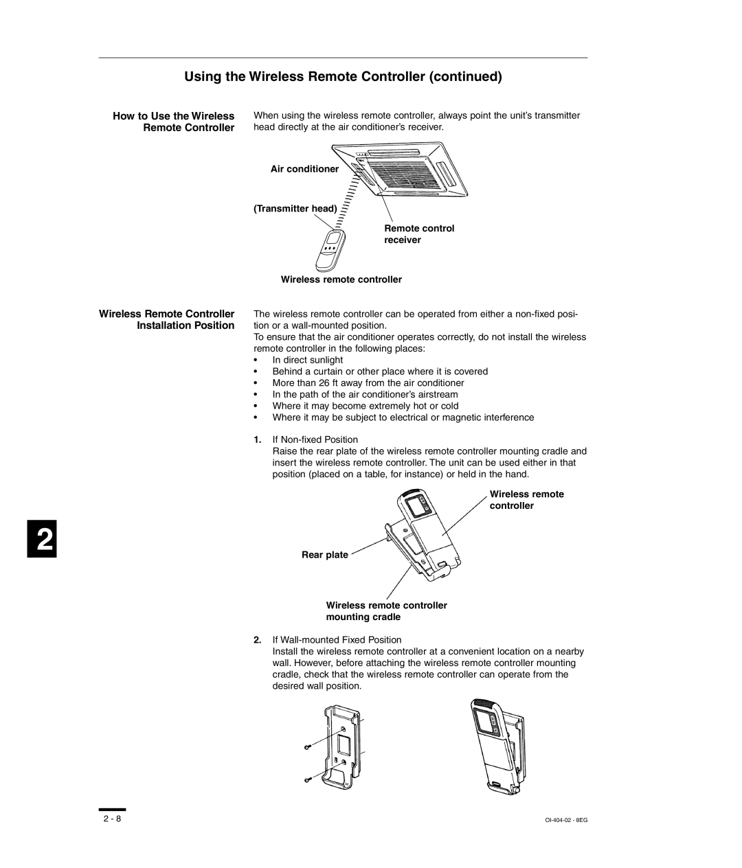 Sanyo TM-SH80UG, SHA-KC64UG, RCS-SH80UG, RCS-SH80UA instruction manual Using the Wireless Remote Controller, Rear plate 