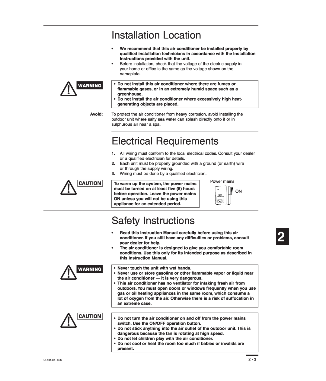 Sanyo RCS-SH80UA, TM-SH80UG Installation Location, Electrical Requirements, Safety Instructions, your dealer for help 