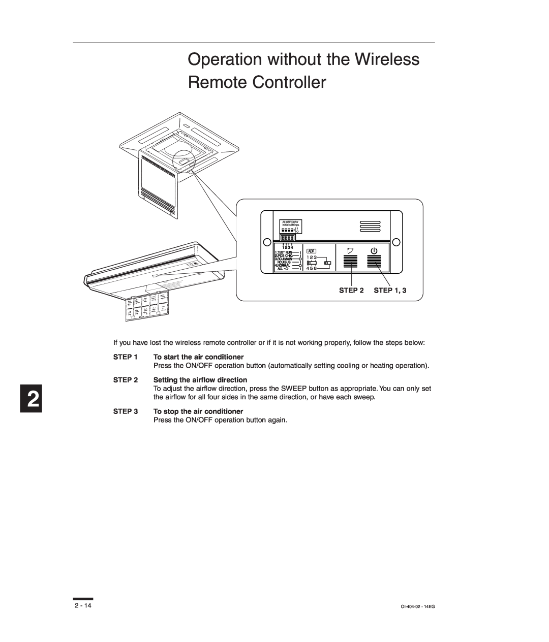 Sanyo RCS-SH80UG, TM-SH80UG, SHA-KC64UG, RCS-SH80UA instruction manual Operation without the Wireless Remote Controller 