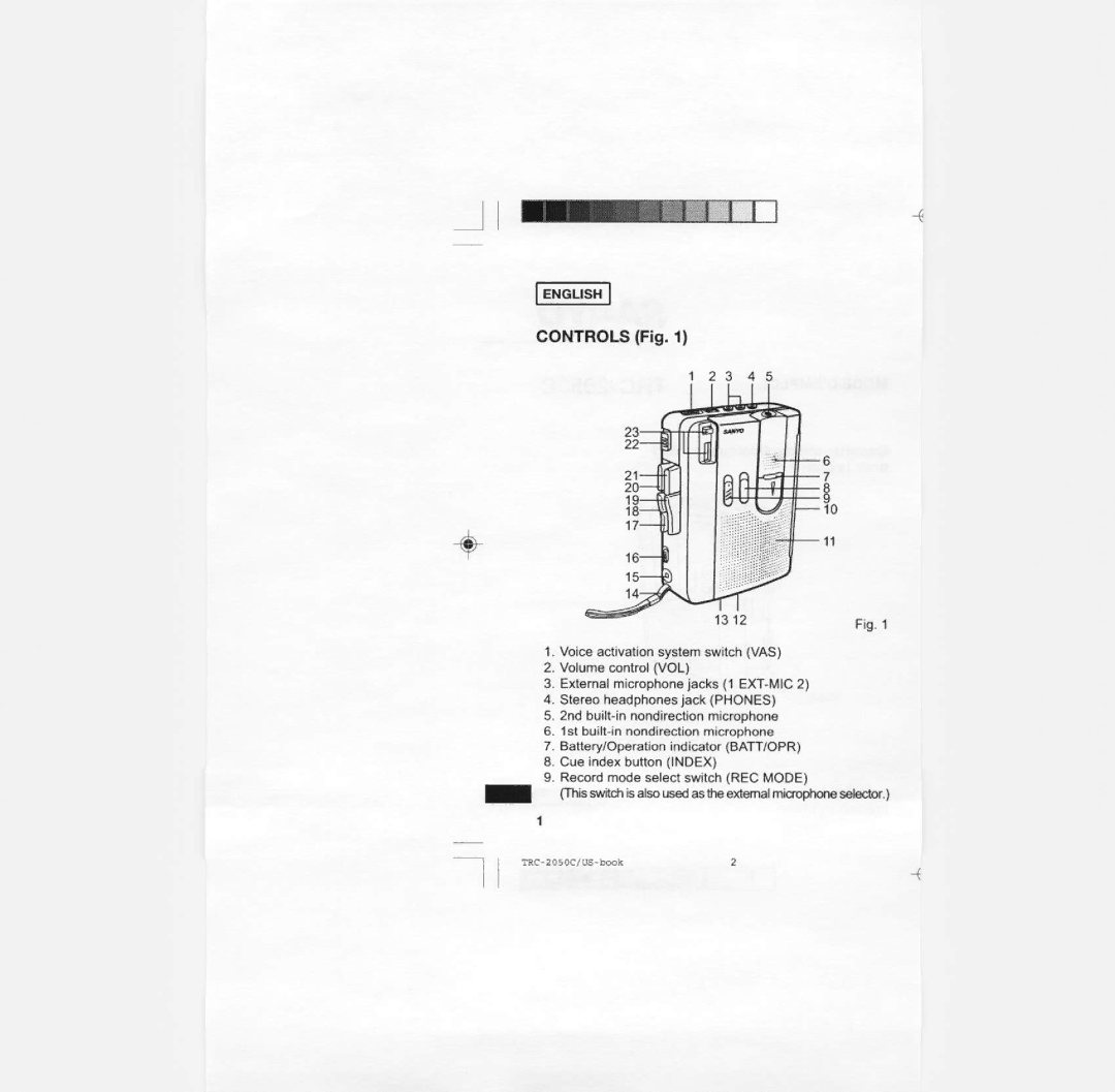 Sanyo TRC-2050C manual 