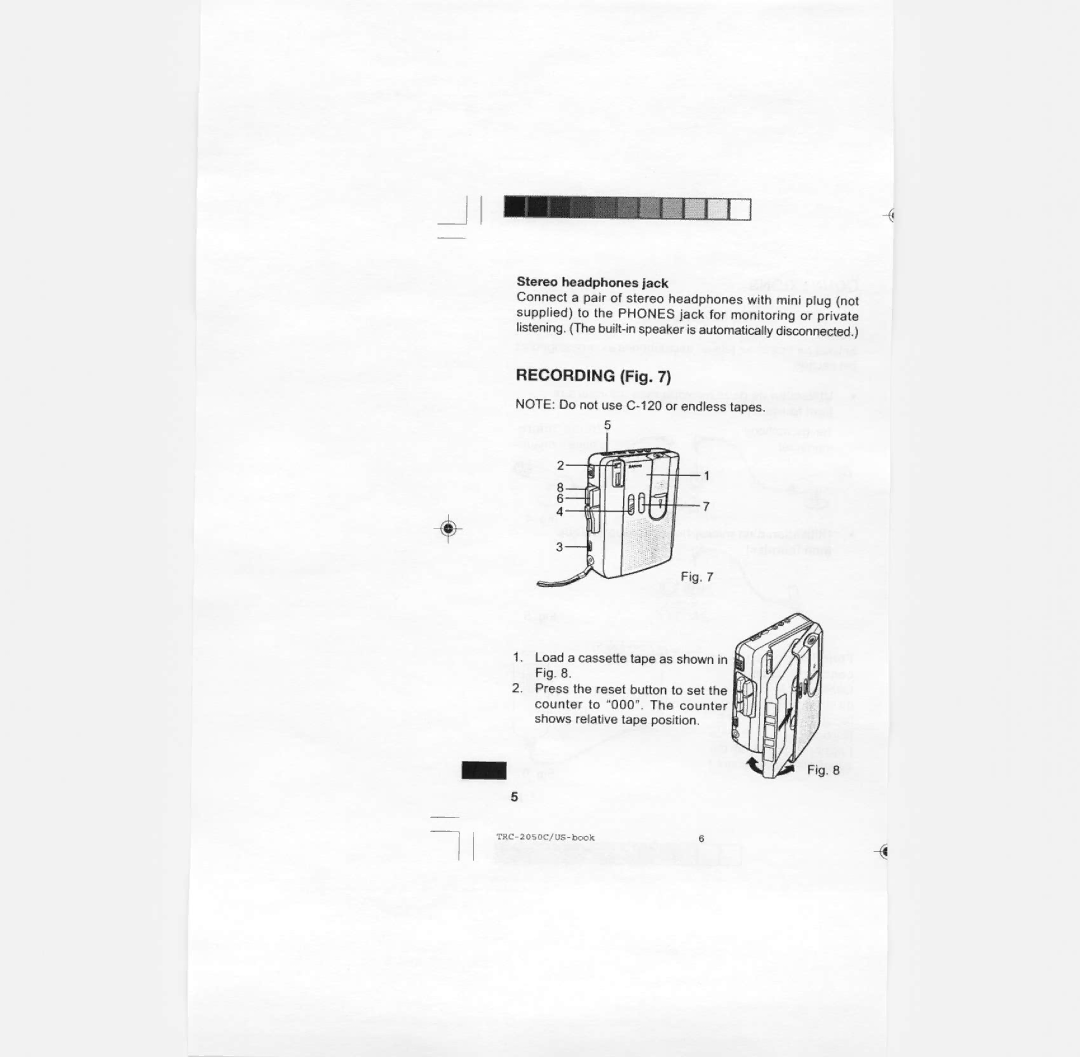 Sanyo TRC-2050C manual 