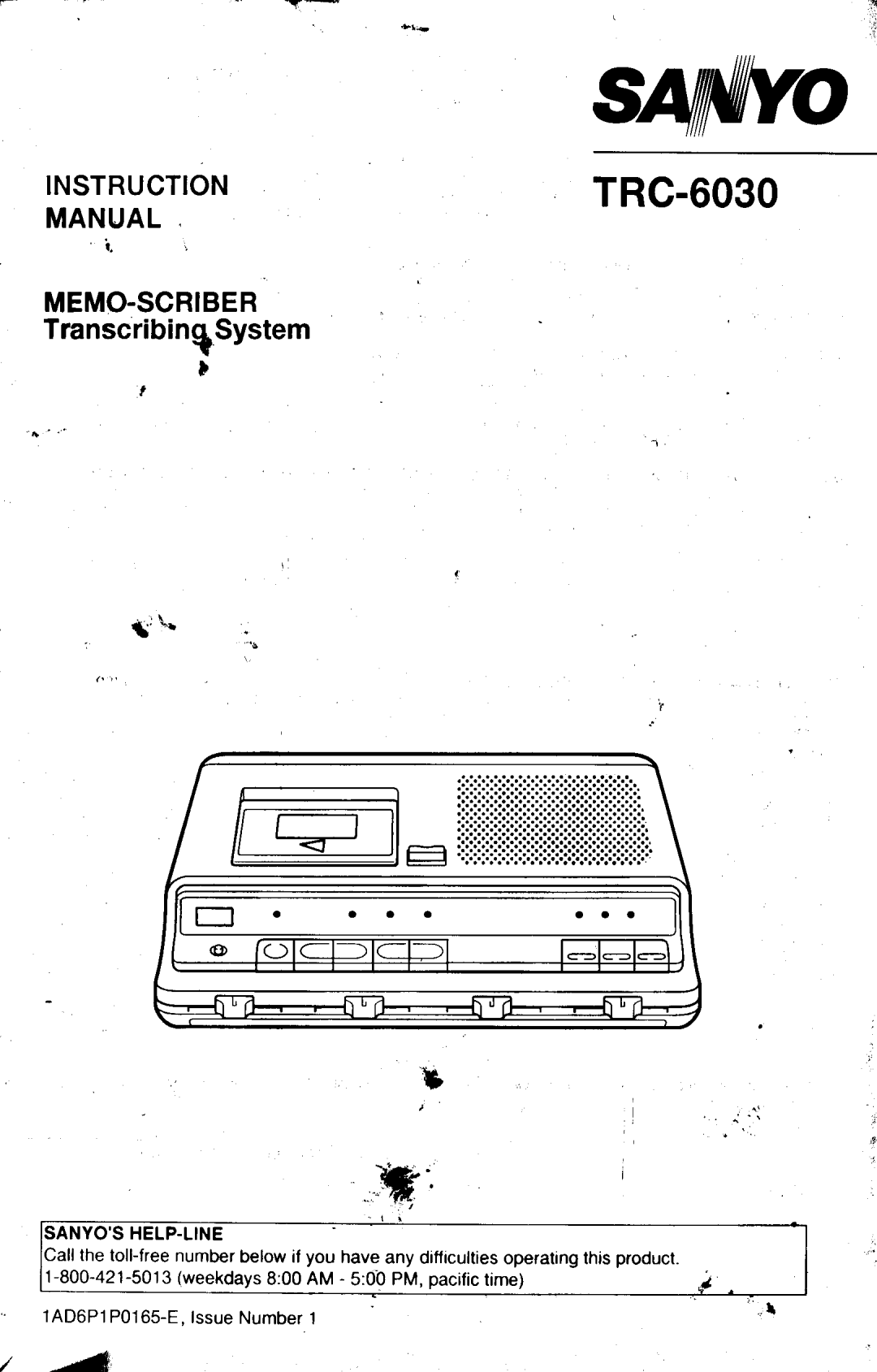 Sanyo TRC-6030 instruction manual Instruction M a N U a L, Help.Line 