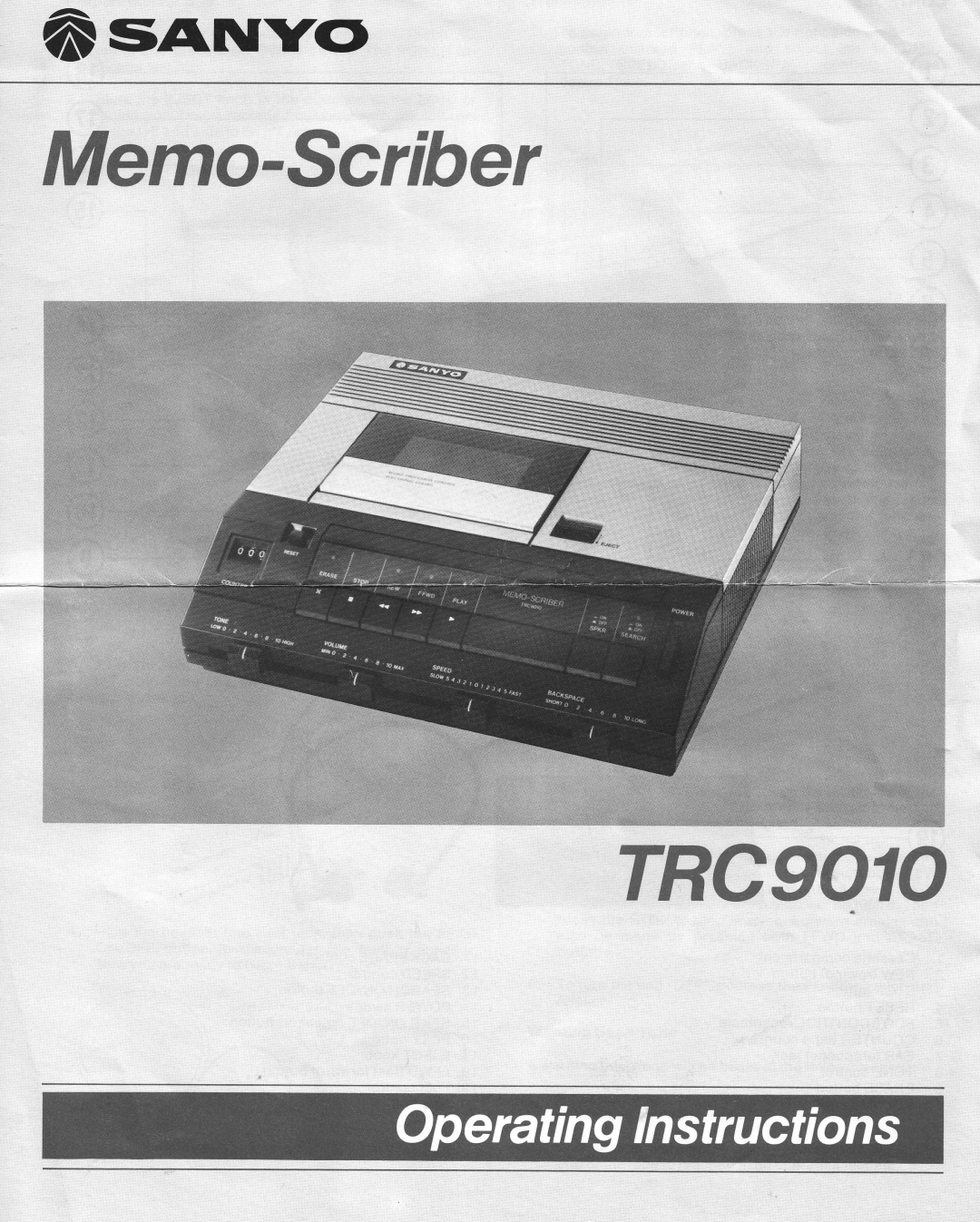 Sanyo TRC9010 manual Memo-Scriber, TRCgOtO, 6sANYo 