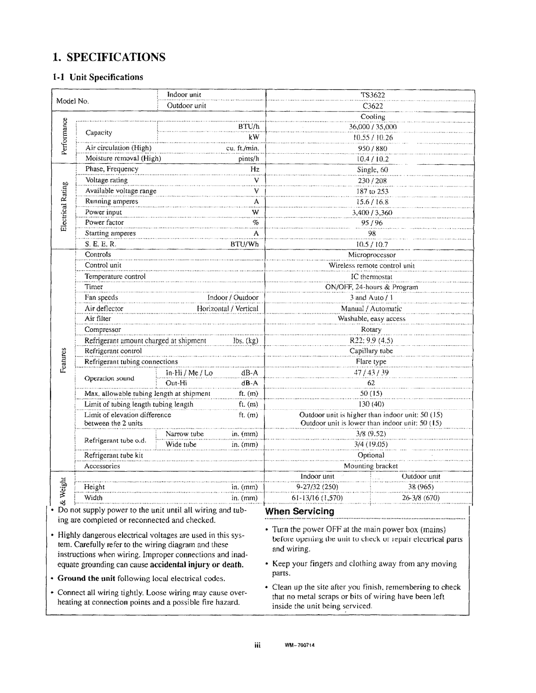 Sanyo TS3622, C3622 manual 