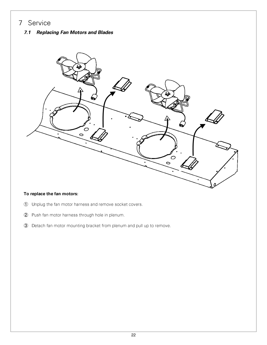 Sanyo TVQ-EXA029K. TVQ-EXACK, TVQ-EXA089K service manual Service, Replacing Fan Motors and Blades 