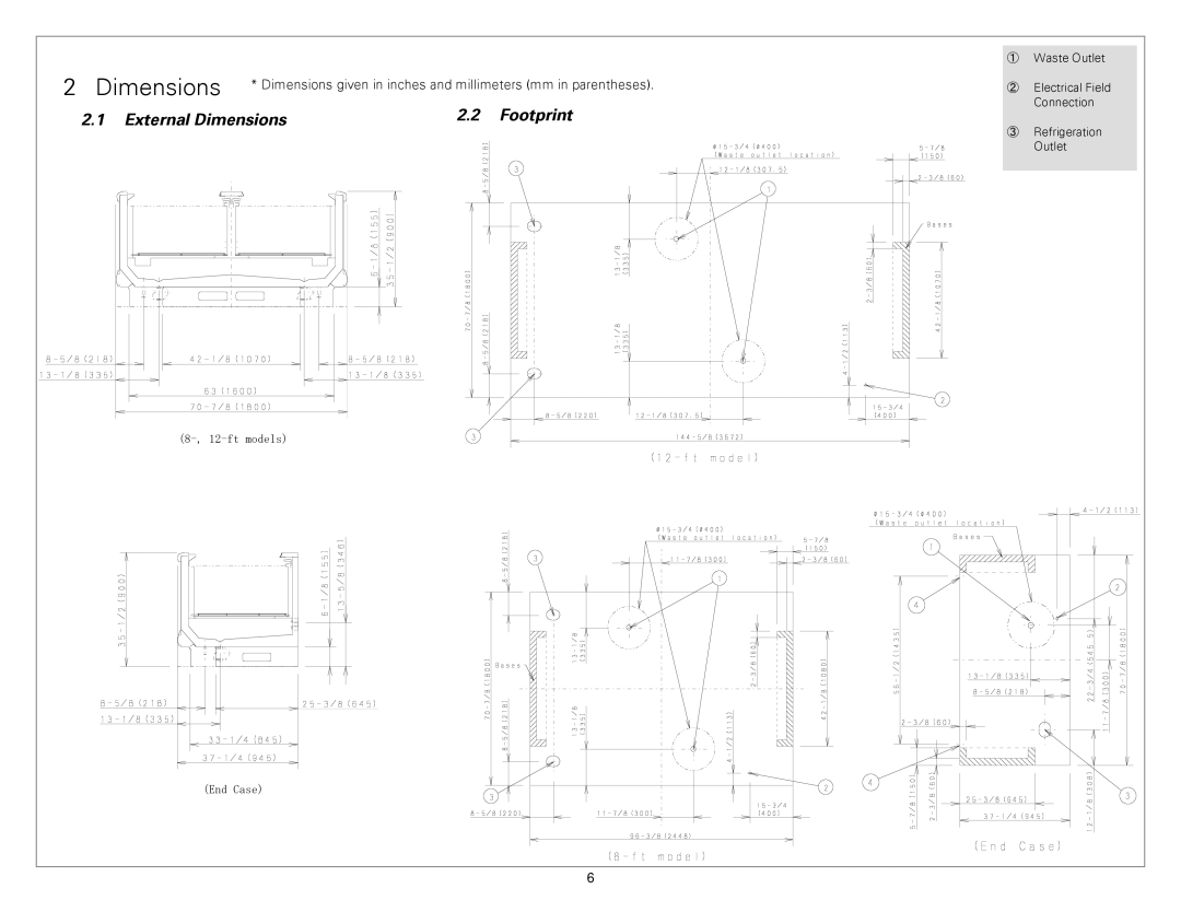 Sanyo TVQ-EXA029K. TVQ-EXACK, TVQ-EXA089K service manual External Dimensions Footprint 