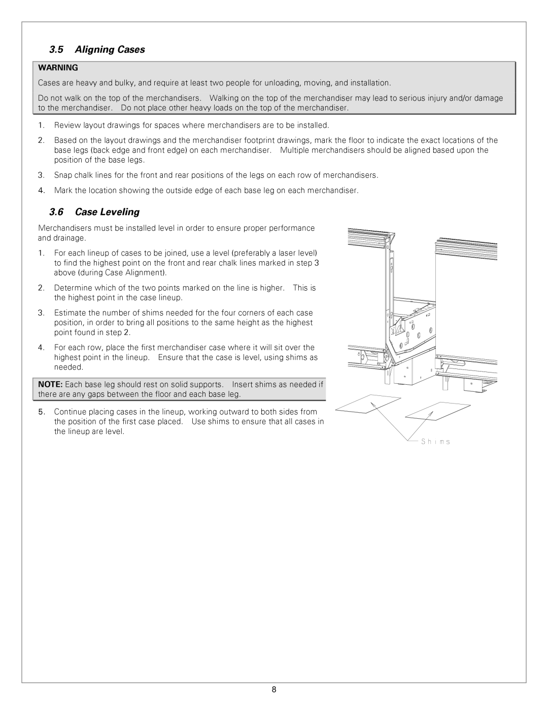 Sanyo TVQ-EXA029K. TVQ-EXACK, TVQ-EXA089K service manual Aligning Cases, Case Leveling 