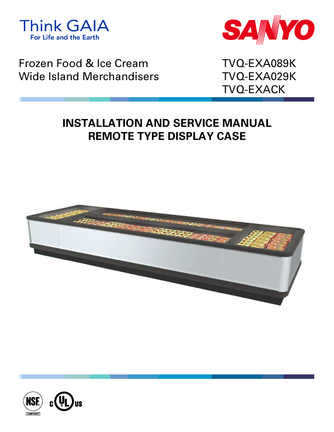 Sanyo TVQ-EXA089K service manual Frozen Food & Ice Cream, Wide Island Merchandisers, TVQ-EXA029K, Tvq-Exack 