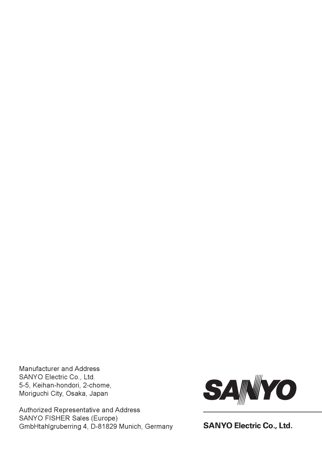 Sanyo em-c887B, UK2 instruction manual 