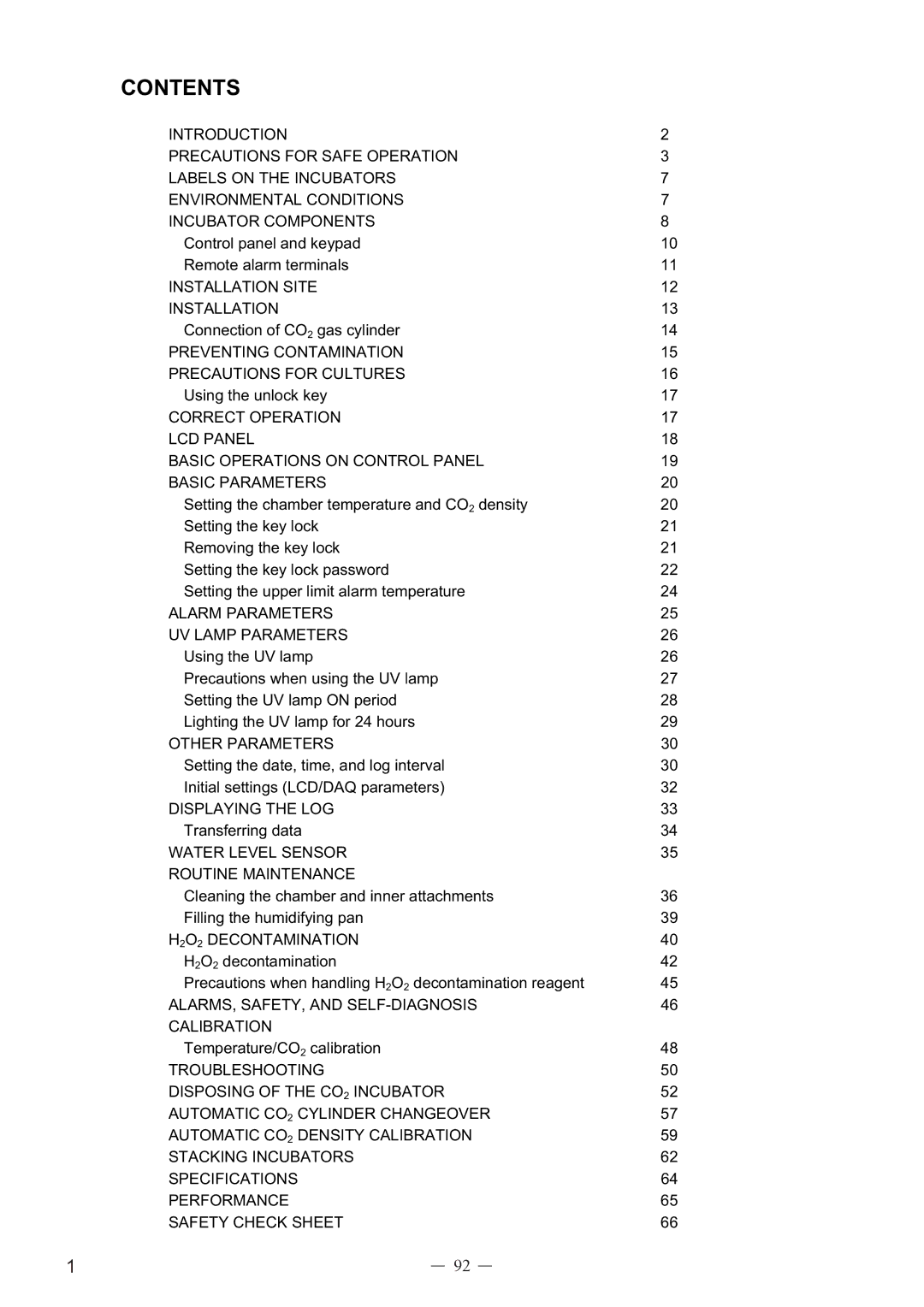 Sanyo UV, MCO-19AIC instruction manual Contents 