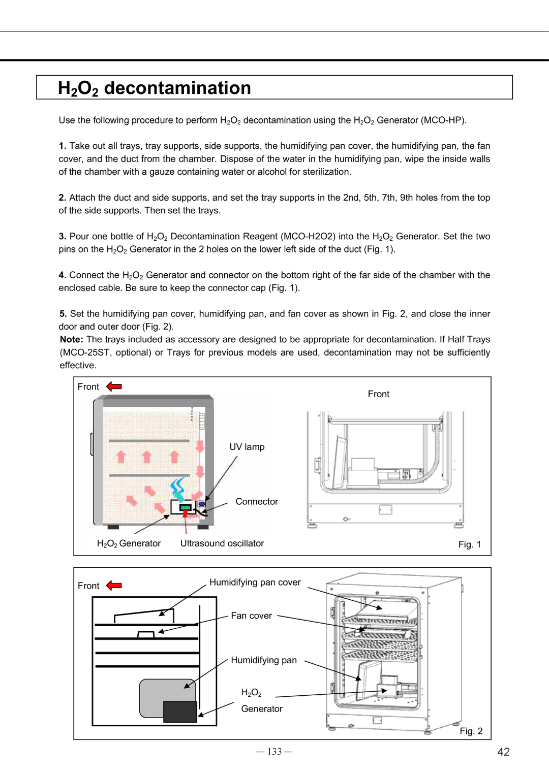 Sanyo MCO-19AIC, UV instruction manual H2O2 decontamination, 133 