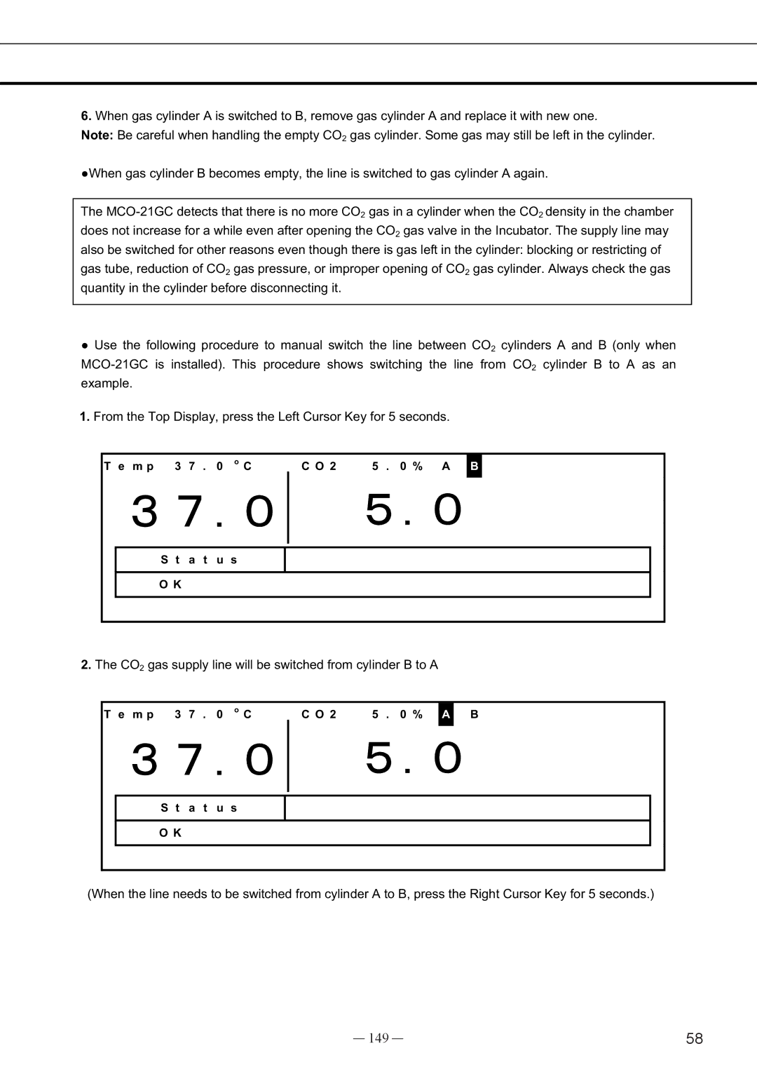 Sanyo MCO-19AIC, UV instruction manual 149 